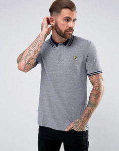 Темно-синяя футболка-поло с контрастной окантовкой Lyle &amp; Scott - Темно-синий