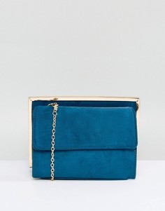 Сумка на плечо из искусственной замши с ремешком-цепочкой New Look - Зеленый