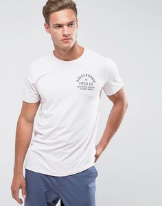 Розовая облегающая футболка с принтом и логотипом на спине Abercrombie &amp; Fitch - Розовый