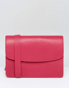 Структурированная кожаная сумка через плечо светло-вишневого цвета Vagabond - Розовый