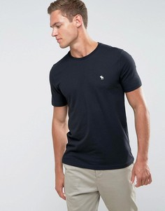 Черная облегающая футболка с круглым вырезом и логотипом Abercrombie &amp; Fitch - Черный