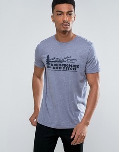 Синяя узкая футболка с логотипом Abercrombie &amp; Fitch - Синий