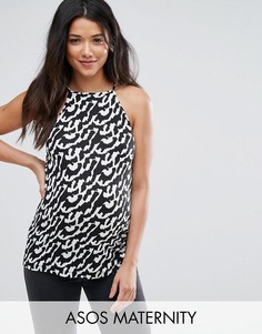 Топ с американской проймой и абстрактным звериным принтом ASOS Maternity - Мульти