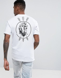 Белая футболка с принтом на спине Vans VA36FLWHT - Белый