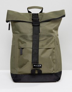 Рюкзак цвета хаки с подворачивающимся верхом Nicce London - Светло-серый