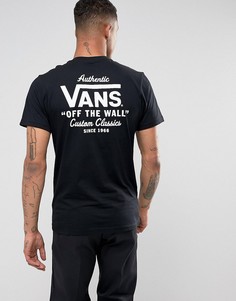 Черная футболка с принтом на спине Vans VA36O1BLK - Черный