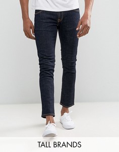 Зауженные удлиненные джинсы из саржи Nudie Jeans TALL - Синий