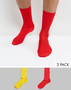 2 пары строгих носков (красный, желтый) ASOS - Мульти