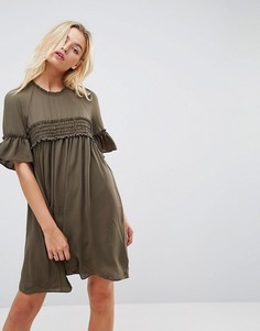 Свободное платье со сборками ASOS - Зеленый