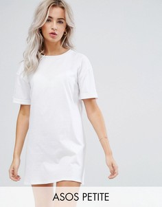 Платье-футболка с отворотами на рукавах ASOS PETITE Ultimate - Белый