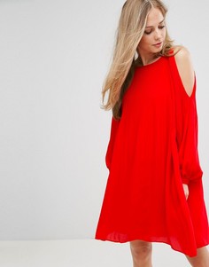 Плиссированное платье с открытыми плечами Vero Moda - Красный