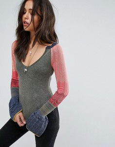 Топ с рукавами клеш Free People - Зеленый