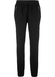 Непринужденные брюки с эластичным поясом (черный) Bonprix
