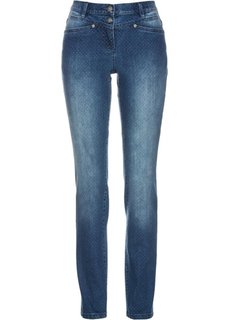Стрейчевые джинсы в горошек (синий «потертый») Bonprix
