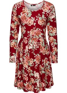 Трикотажное платье (красный в цветочек) Bonprix