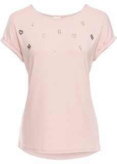 Футболка с буквами (розовый) Bonprix