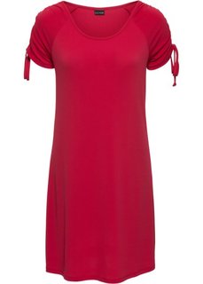 Трикотажное платье с драпировками (темно-красный) Bonprix