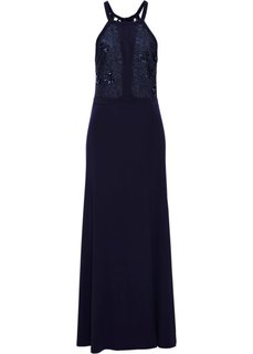 Вечернее платье с кружевом и пайетками (синий) Bonprix