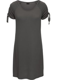 Трикотажное платье с драпировками (темно-серый) Bonprix