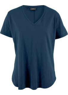 Футболка с коротким рукавом (темно-синий) Bonprix