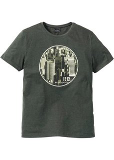 Футболка Slim Fit (оливковый меланж) Bonprix