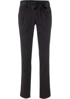 Стрейчевые брюки с текстильным поясом (черный) Bonprix