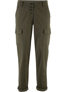 Эластичные брюки-карго (темно-оливковый) Bonprix