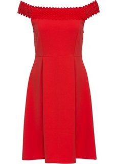 Платье с вырезом-кармен (ярко-красный) Bonprix