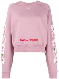 Pink Floral Global Warming Sweatshirt Off-White