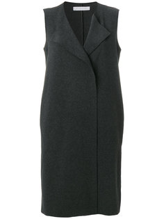 buttoned sleeveless coat Harris Wharf London