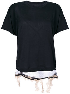 lace detail T-shirt Sacai