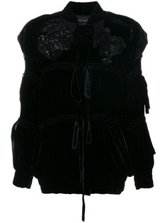 appliqué bow detail velvet jacket Elie Saab