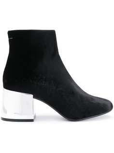 ботинки на серебристом каблуке Mm6 Maison Margiela