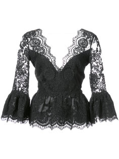 peplum lace blouse Marchesa