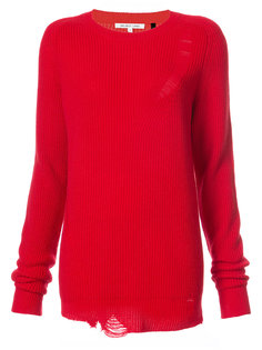 distressed crew neck sweater Helmut Lang