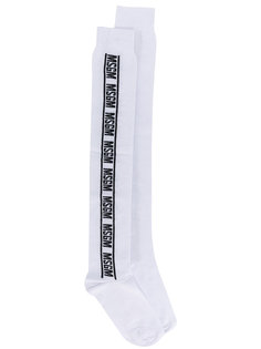 длинные носки с принтом логотипа MSGM