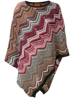 трикотажное пончо с узором шеврон M Missoni