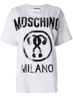футболка с логотипом и принтом  Moschino