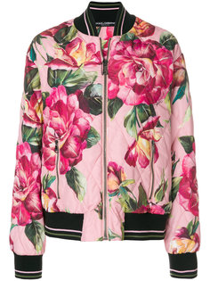 куртка-бомбер с принтом роз  Dolce &amp; Gabbana