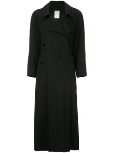 double-breasted belted long coat Chanel Vintage