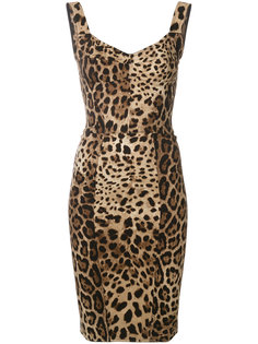 облегающее платье с леопардовым принтом  Dolce &amp; Gabbana