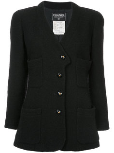 deep V-neck knitted cardigan Chanel Vintage