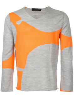 patterned v-neck top Comme Des Garçons Homme Plus