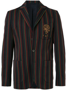 полосатый пиджак с вышитым логотипом Kent &amp; Curwen