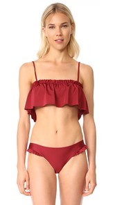 MINKPINK Rosa Ruffle Strapless Swim Top