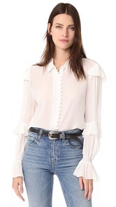 FRAME Victorian Ruffle Blouse