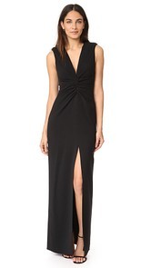 Halston Heritage Gathered Front Gown