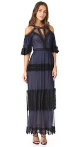 Marchesa Notte Pleated Cocktail Dress