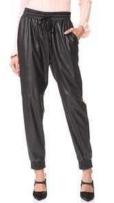 Rebecca Taylor Faux Leather Track Pants