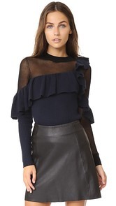 Self Portrait Asymmetric Frill Sweater